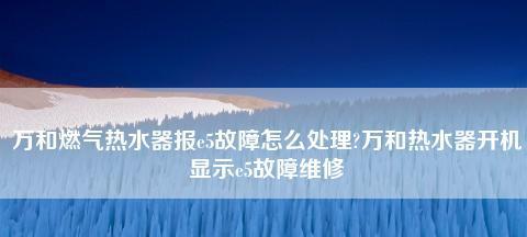 万和热水器E5故障分析（解决热水器E5故障的有效方法）